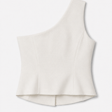 Top Ti.Amo Mistura De Linho Off Shoulder Botões Dourados