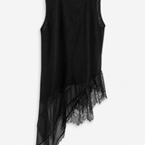Camisola Ti.Amo Assimétrica Com Ligeira Transparência