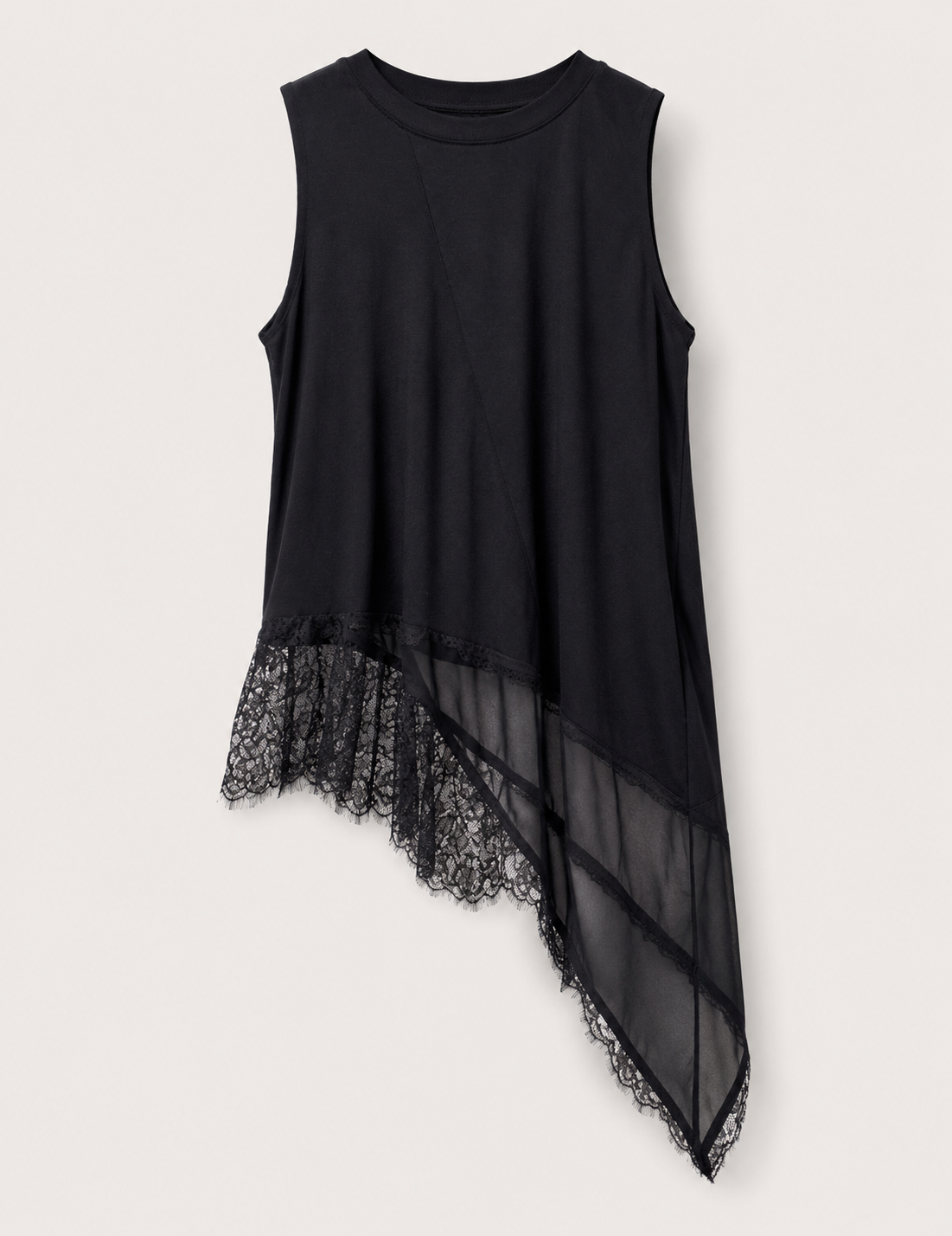 Camisola Ti.Amo Assimétrica Com Ligeira Transparência
