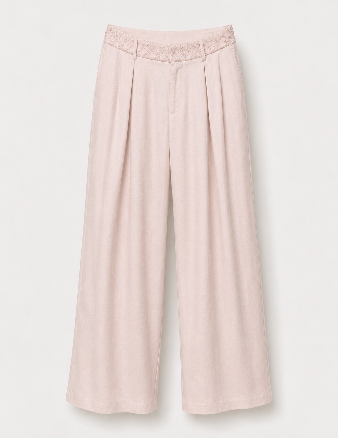 Calça Ti.Amo Mistura De Linho Bordado Na Cintura
