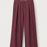 Calça Ti.Amo Mistura De Linho Bordado Na Cintura