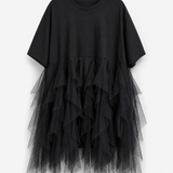 T-Shirt Ti.Amo Com Tule Incorpado