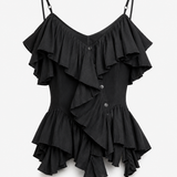 Top Ti.Amo Off Shoulder Folhos Drapeados