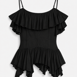 Top Ti.Amo Off Shoulder Folhos Drapeados