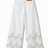 Pantalon en jean brodé Ti.Amo