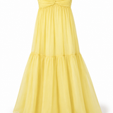 Vestido Longo Off Shoulder Decote Drapeado