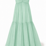 Vestido Longo Off Shoulder Decote Drapeado