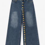 Calça Ti.Amo De Ganga Aplicação De Botões Dourados Com Motivos