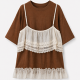 T-Shirt Ti.Amo Com Efeito Top Aplicado