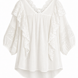 Blusa Ti.Amo Bordado Inglês & Guipura