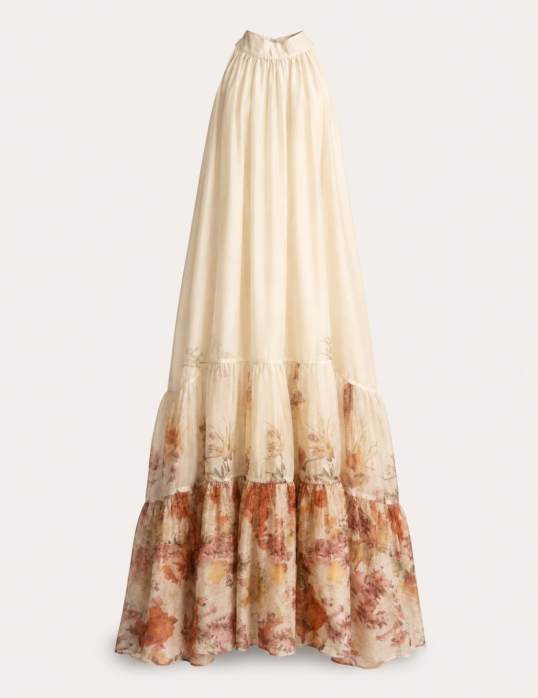 Vestido Ti.Amo Longo Halter Barra Com Estampado Degradê