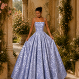 Vestido Longo Glamour Jacquard Com Padrão