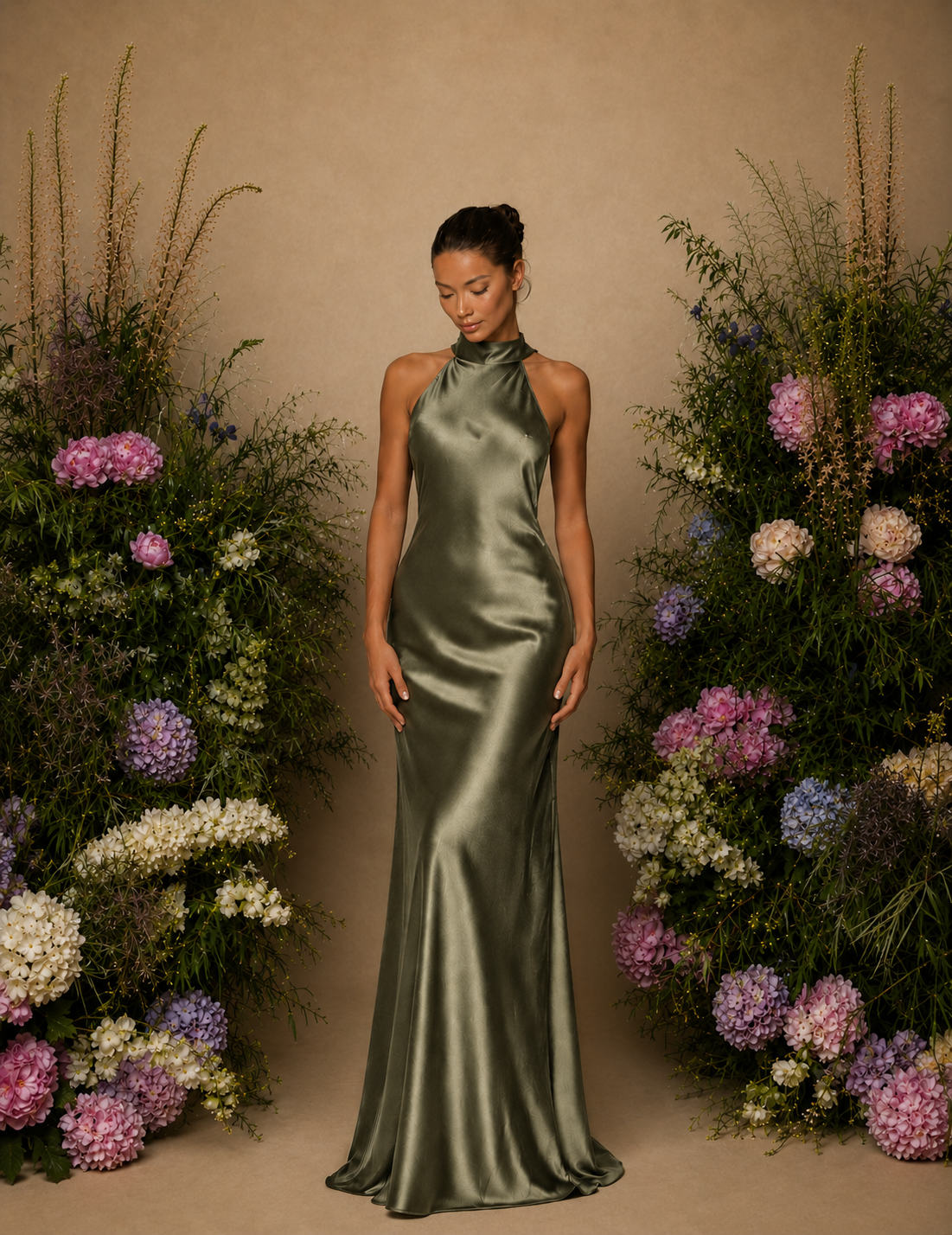 Glamour Long Halter Dress