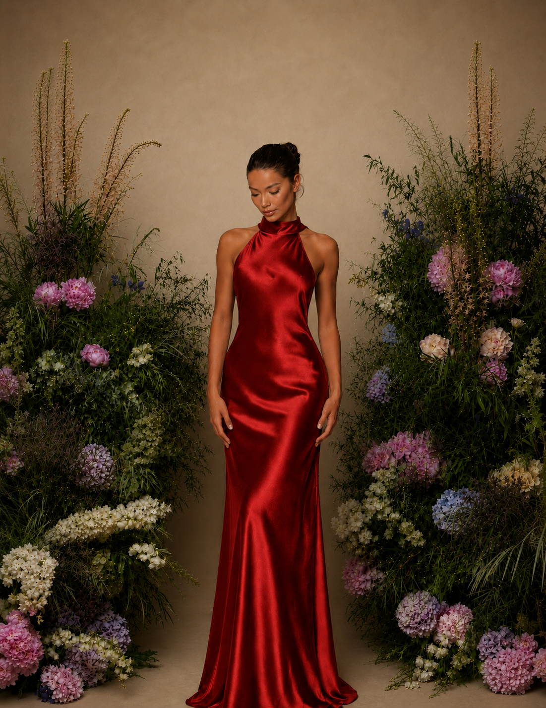 Glamour Long Halter Dress