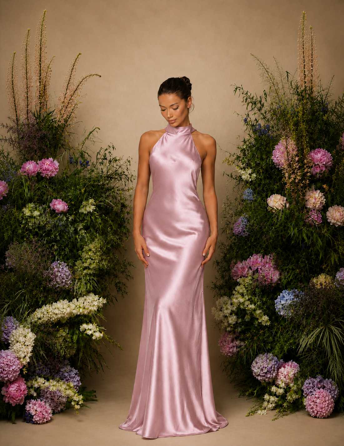 Glamour Long Halter Dress