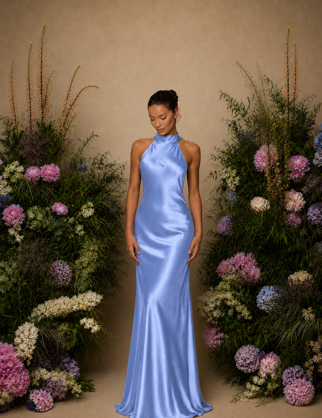 Glamour Long Halter Dress