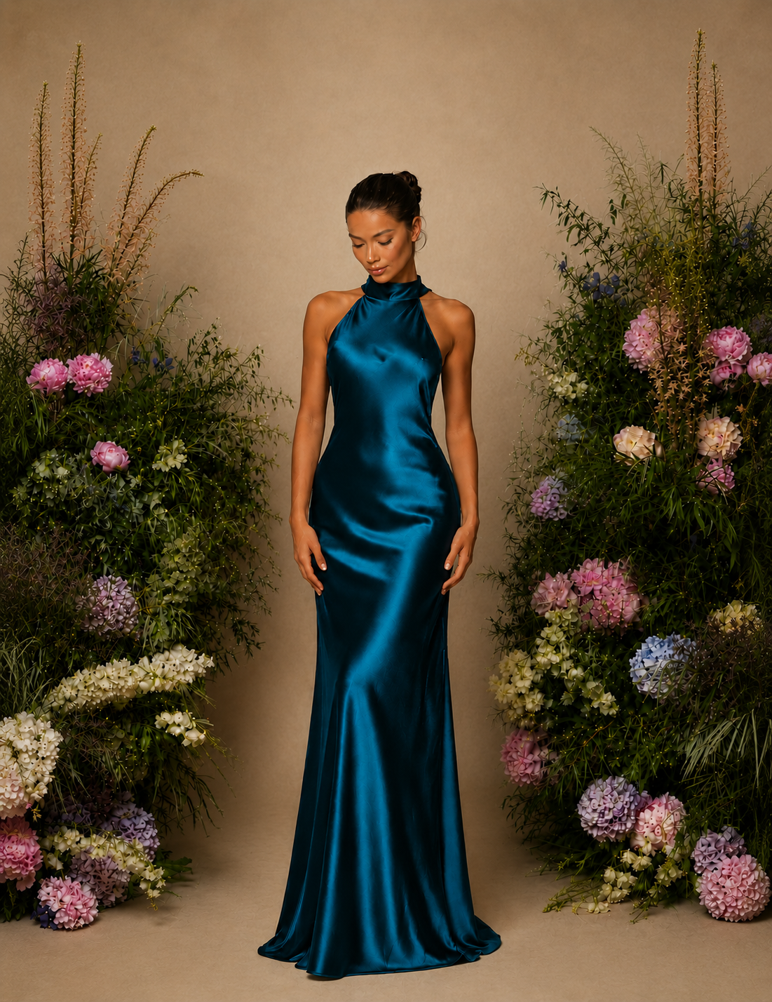 Glamour Long Halter Dress