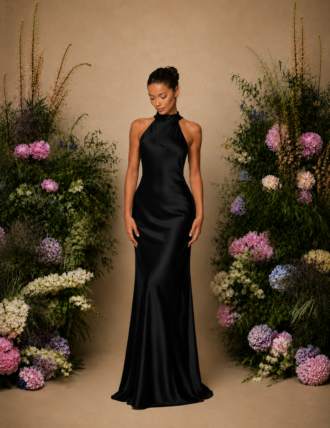 Glamour Long Halter Dress