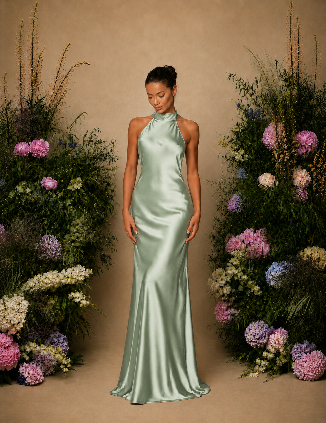 Glamour Long Halter Dress