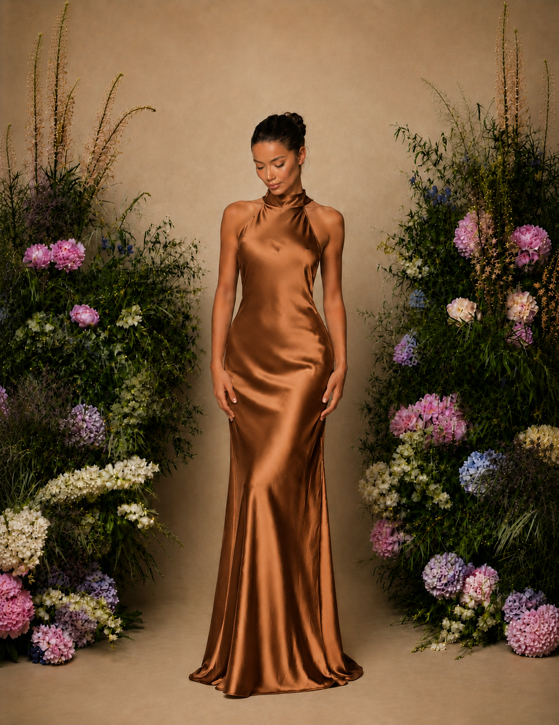 Glamour Long Halter Dress