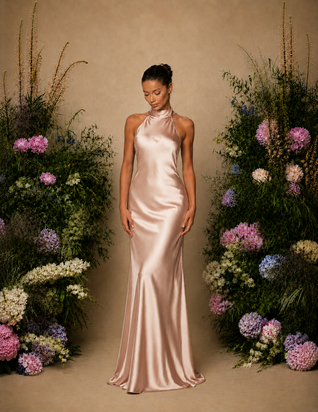 Glamour Long Halter Dress