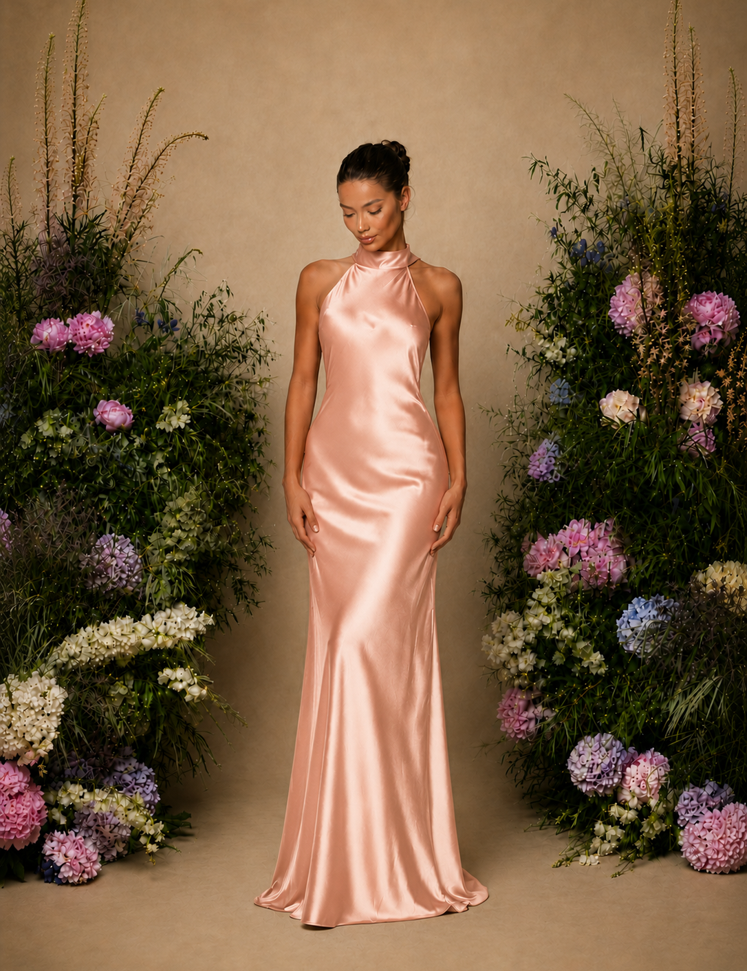 Glamour Long Halter Dress