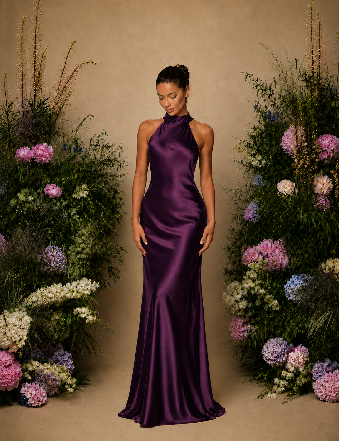Glamour Long Halter Dress