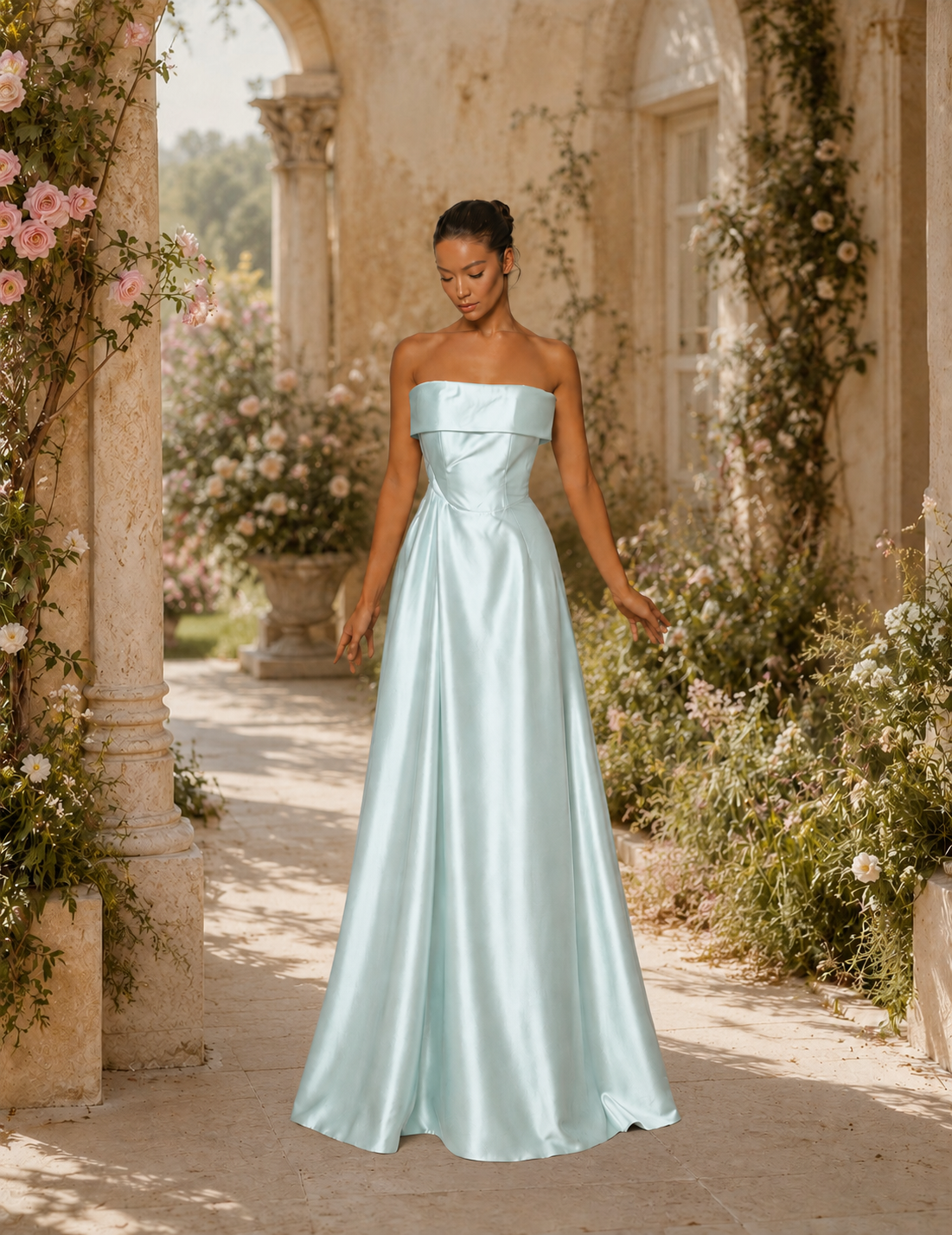 Vestido Glamour Longo Decote Com Faixa