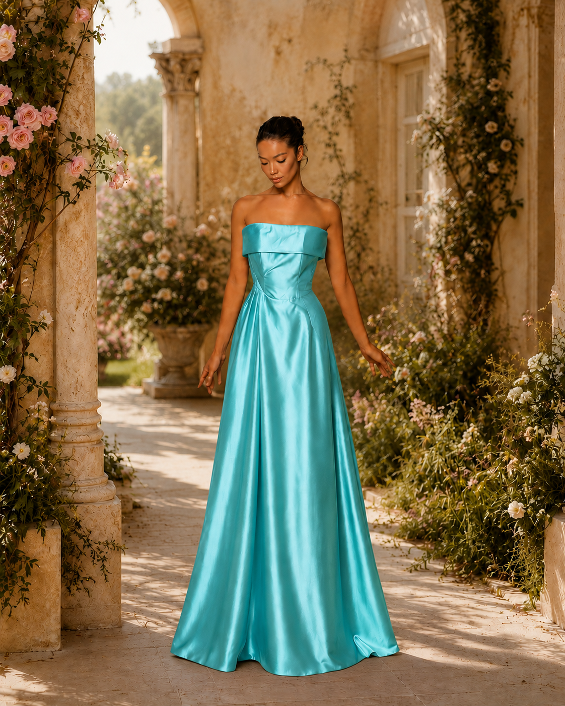 Vestido Glamour Longo Decote Com Faixa