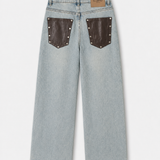 Calça Ti.Amo De Ganga Bolsos Efeito Pele