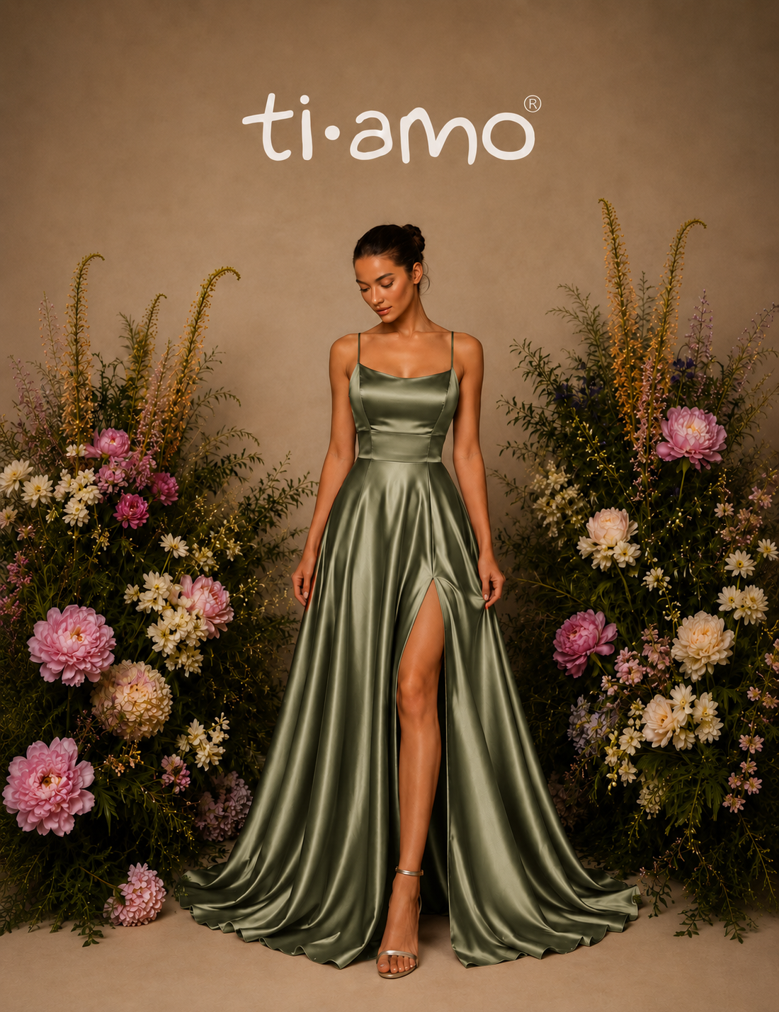 Robe glamour avec fente latérale et liens