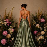 Robe glamour avec fente latérale et liens