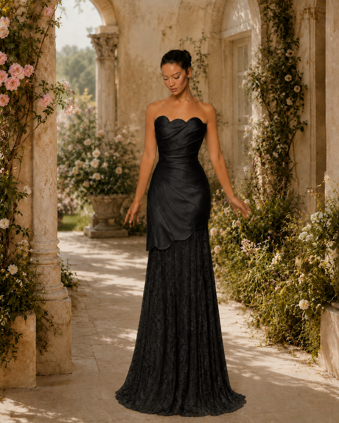 Vestido Longo Glamour Decote Formato Concha