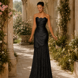 Vestido Longo Glamour Decote Formato Concha