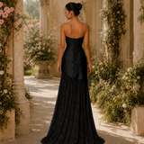 Vestido Longo Glamour Decote Formato Concha