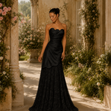 Vestido Longo Glamour Decote Formato Concha