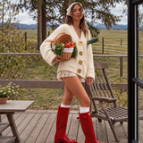 Ti.Amo Wool Blend Textured Knit Jacket
