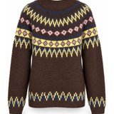 Camisola De Malha Com Mistura De Lã Padrão Multicolor