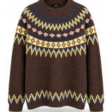 Camisola De Malha Com Mistura De Lã Padrão Multicolor
