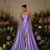 Vestido Longo Efeito Folhos Abertura Lateral