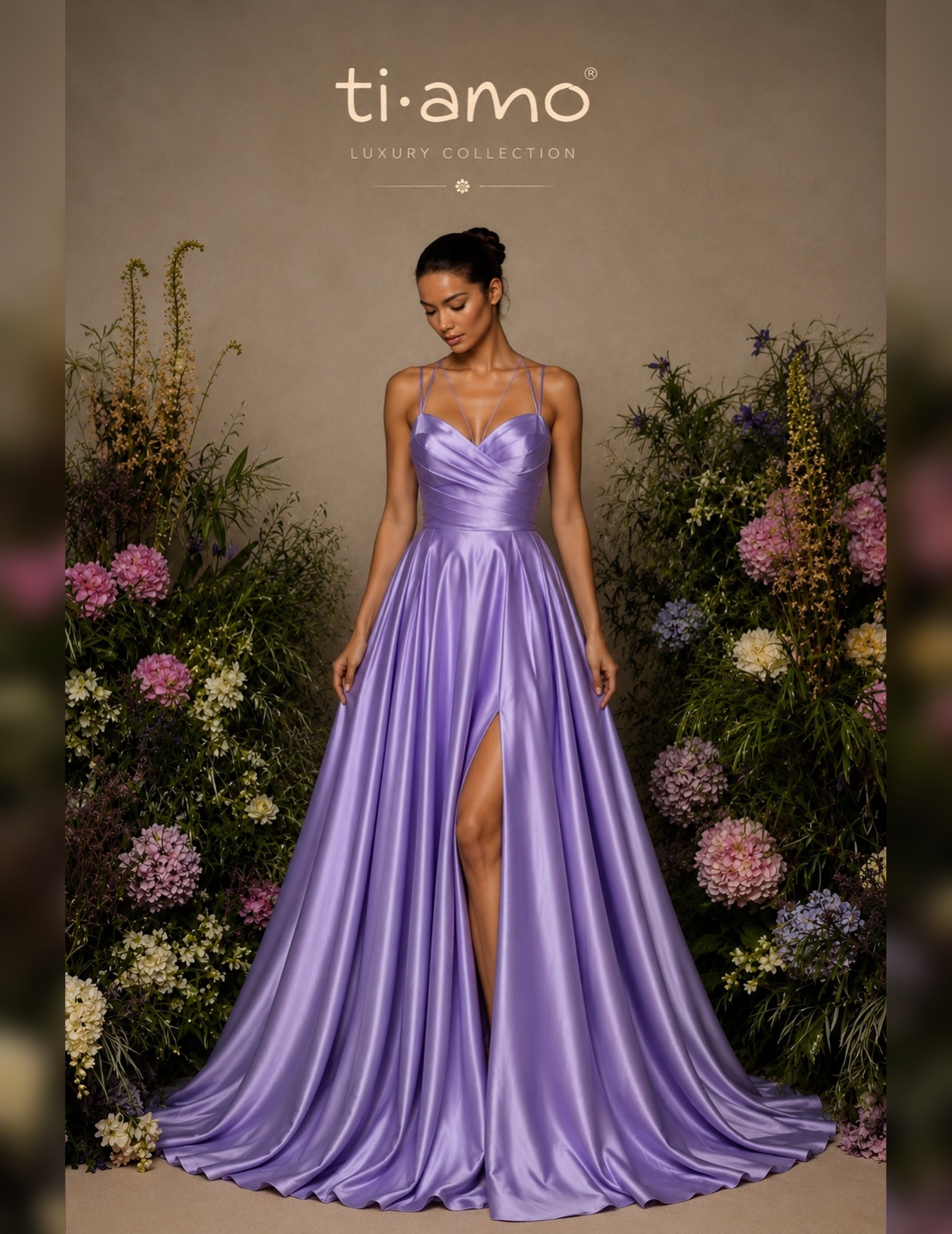 Vestido Longo Efeito Folhos Abertura Lateral