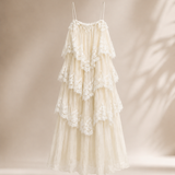 Vestido Ti.Amo Com Folhos Guipura