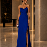 Vestido Glamour Acetinado Decote Drapeado