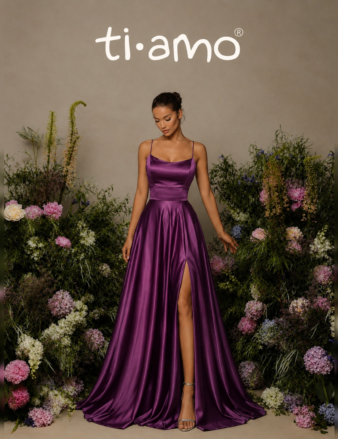 Glamour Dress with Side Slit and Ties