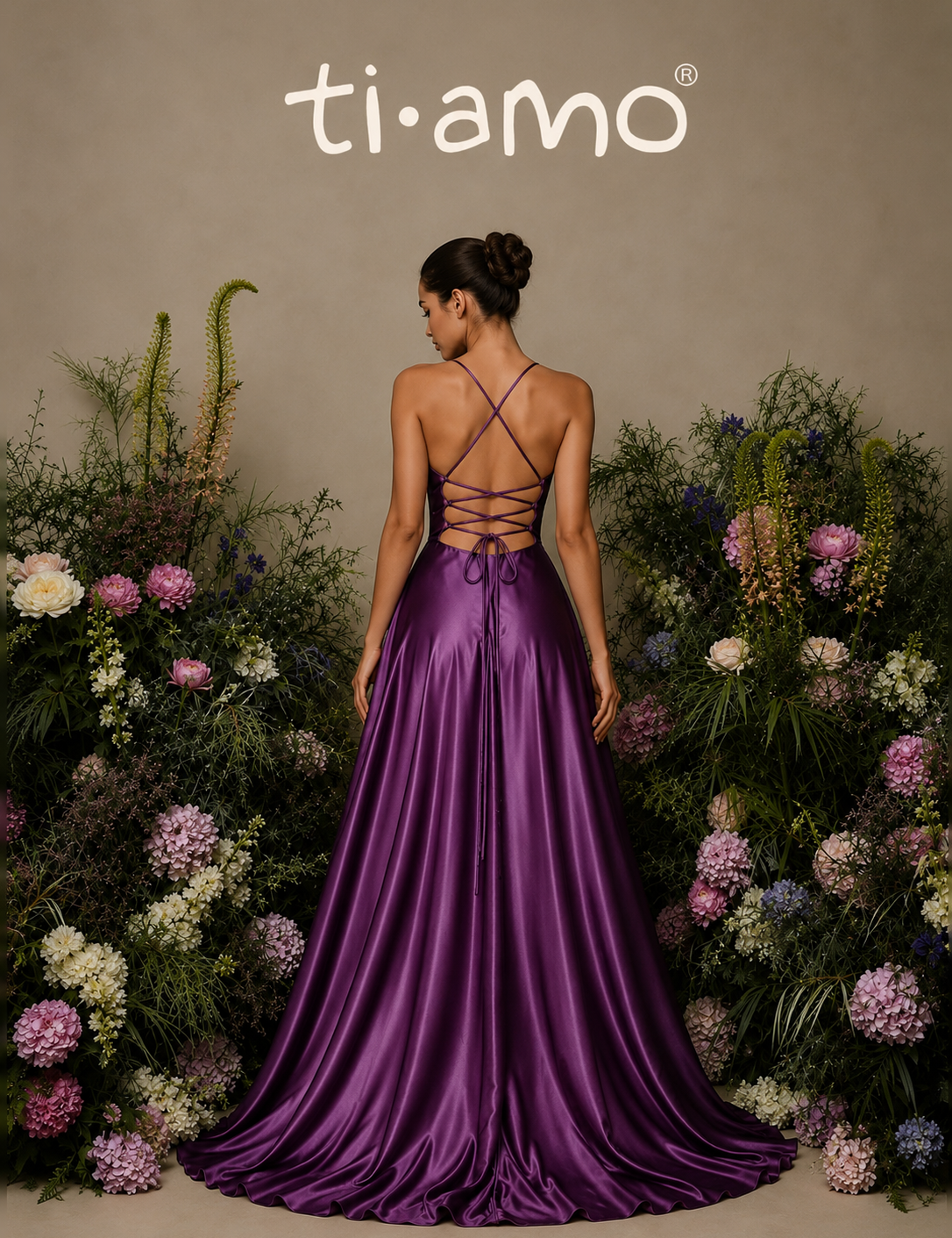 Glamour Dress with Side Slit and Ties