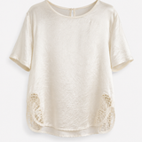 T-Shirt Ti.Amo Acetinada Detalhe Bordado Com Missangas
