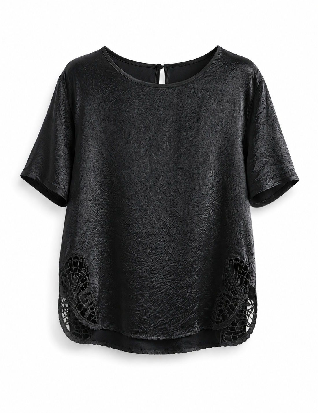 T-Shirt Ti.Amo Acetinada Detalhe Bordado Com Missangas