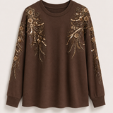 Sweat Ti.Amo De Felpa Oversize Lantejoulas Aplicadas