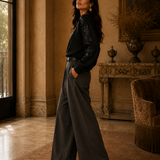 Sweat Ti.Amo De Felpa Oversize Lantejoulas Aplicadas