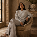 Sweat Ti.Amo De Felpa Oversize Lantejoulas Aplicadas